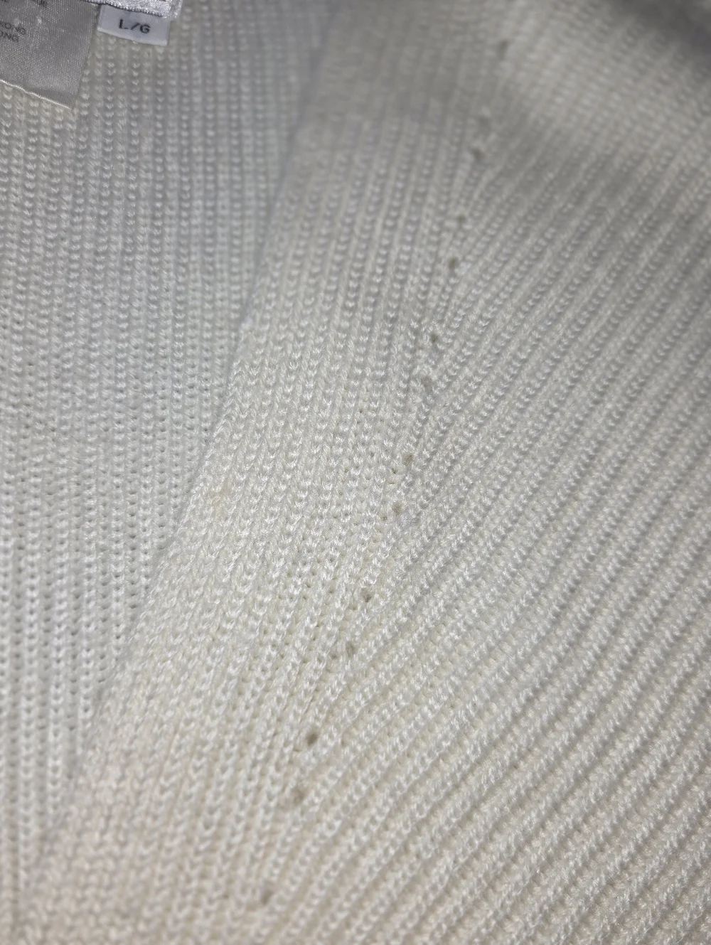 Vintage Cream Wool Blend  Knit Button-Front Women's Sweater Vest Sz Large - Picture 4 of 7